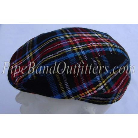 Black Stewart Tartan Cap