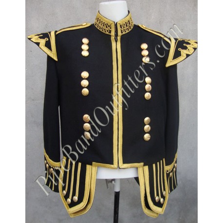 Piper Drummer Black Scottish Doublet Jacket