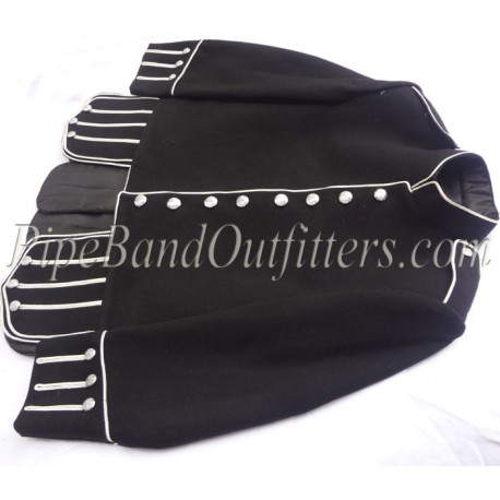 Pipe Band Black Uniform Doublet Kilt Jacket