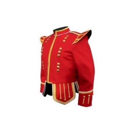 Red Doublet Uniform Pipe Major Kilt Jacket