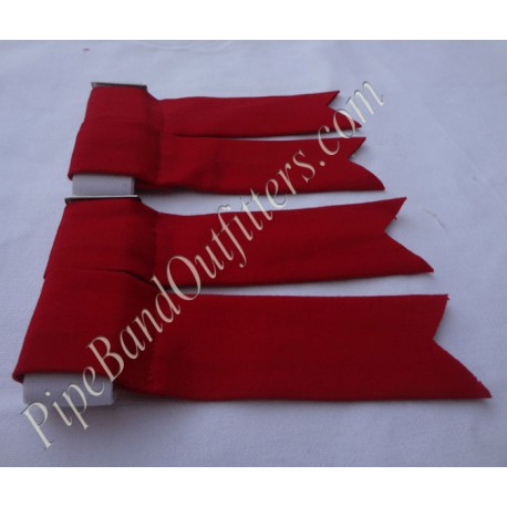 Red Pipe Band Kilt Flashers/Flashes - Garters