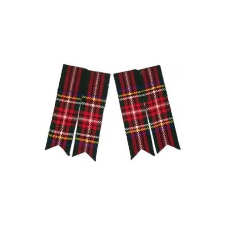 Black Stewart Tartan Kilt Flashers/Flashes - Garters