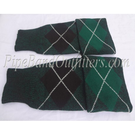 Black Green Diced Pipe Major Hose Tops - Half Hoses