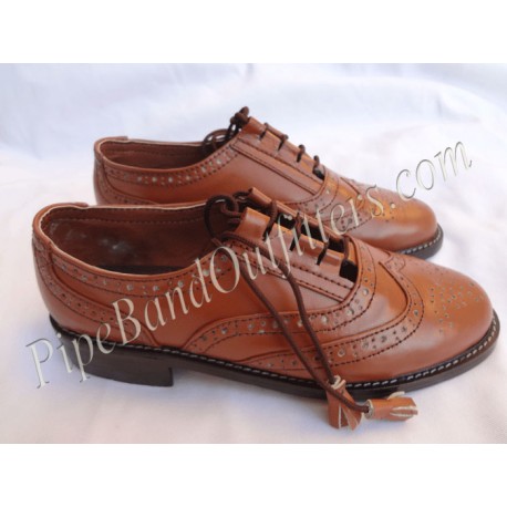 Military Brown Leather Band Ghillie Brogue Shoes