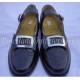 Black and White Leather Pipers Band Ghillie Brogue Shoes