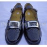 Black and White Leather Pipers Band Ghillie Brogue Shoes