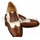Brown and White Leather Ghillie Brogue Shoes