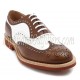 Brown and White Leather Ghillie Brogue Shoes