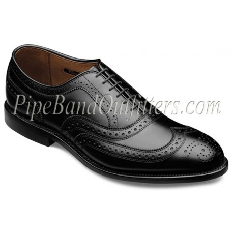 Pipe Major Black Leather Ghillie Brogue Shoes