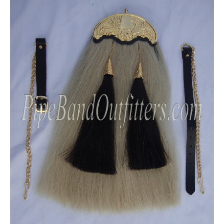 Piper Real Long Horse Hair Sporran in Gold