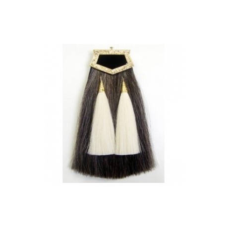 Pipe Band Horse Hair Sporran - Heavy Gilt Cantle