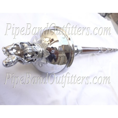 Drum Major Mace Stick - Silver Lion