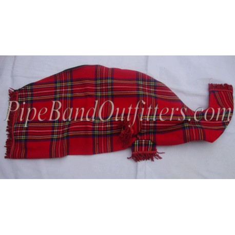 Royal Stewart Tartan Bagpipe Cover - Red Fringe