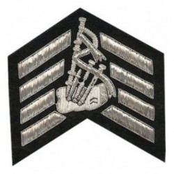 Hand Embroidered Bagpipe Major Rank Badge