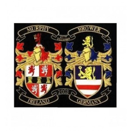 Double Embroidered Family Crest - Coat Of Arms