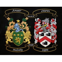 Double Embroidered Family Crest - Coat Of Arms