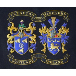 Double Embroidered Family Crest - Coat Of Arms