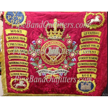 Hand Embroidered 5th Royal Inniskilling Dragoon Guards Red Flag