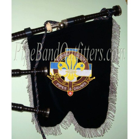 Hand Embroidered Custom Made Pipe Band Banner