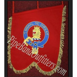 Hand Embroidered Custom Made Pipe Band Red Banner