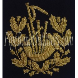 Hand Embroidered Pipe Major Bullion wire Badge