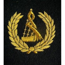 Custom Clan Motif Hand Embroidered Bagpipe Badge