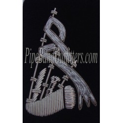 Highland Regiment Hand Embroidered Piper Patch