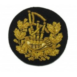 Hand Embroidered Pipe Major Bagpipe Badge