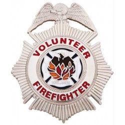 Custom Brass Volunteer Firefighter Badge