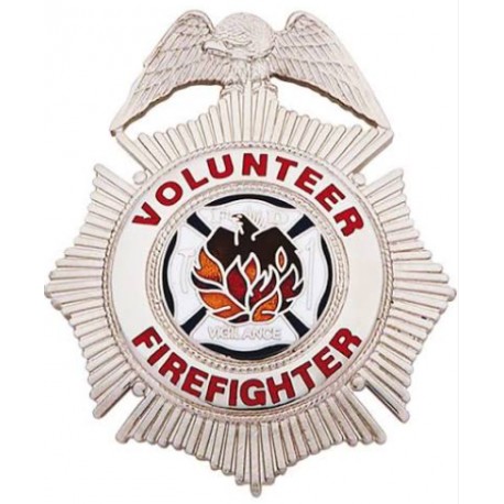 Custom Brass Volunteer Firefighter Badge