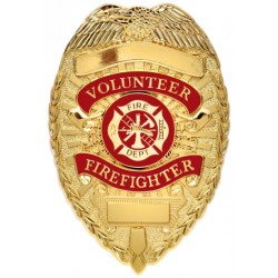 Custom Brass Volunteer Firefighter Badge
