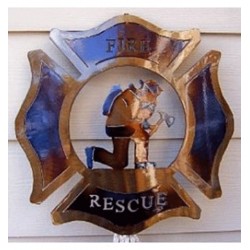Custom Brass Volunteer Firefighter Badge