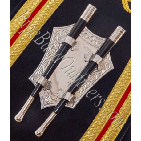 Drum Major Baldric Sash Miniature Drumsticks Set