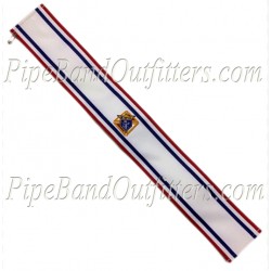 Knights of Columbus (K of C) Ceremonial Sash - White with Red & Blue Trim