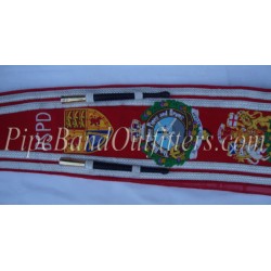 Custom Hand-Embroidered Bullion Wire Red Baldric Sash