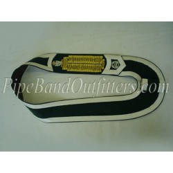 Hand-Embroidered Bullion Wire Pipe Major / Drum Major Battle Honors Baldric Sash
