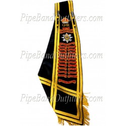 Hand-Embroidered Bullion Wire Pipe Major / Drum Major Baldric Sash