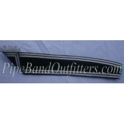 Pipe Band Ceremonial Plain Baldric Sash - Black with Silver Braid Trim