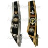 Custom Black & Silver Bullion Embroidered Drum Major Baldric Sash with Honors Scrolls