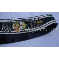 Custom Black & Silver Bullion Embroidered Drum Major Baldric Sash with Honors Scrolls