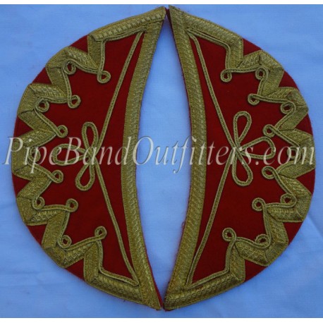Premium Black Highland Doublet Shoulder Shell Wings with Gold Lace