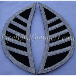 Premium Black Highland Doublet Shoulder Shell Wings with Gold Lace
