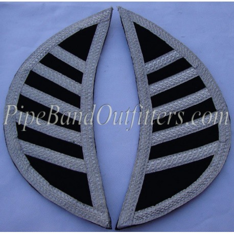 Premium Black Highland Doublet Shoulder Shell Wings with Gold Lace