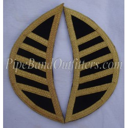 Premium Black Highland Doublet Shoulder Shell Wings with Gold Lace