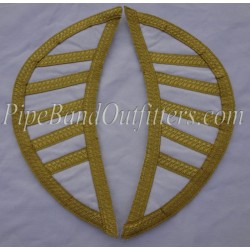 White Highland Doublet Shoulder Shell Wings with Gold Stripe Lace