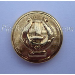 Military Band Lyre Brass Uniform Button