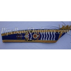 Custom Made Hand Embroidered Blue Baldric Sash