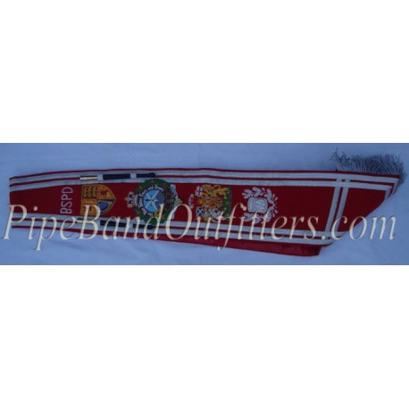Band Drum Major Solid Red Baldric Sash