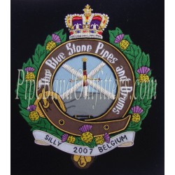 Custom Embroidered Pocket Patch "The Blue Stone Pipes & Drums"