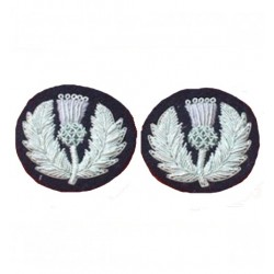 Scots Guard Mess Dress Collar Embroidery Badge Pair